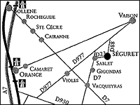 Map of Séguret and surrounding region